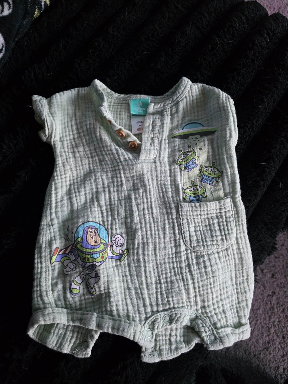 Disney Baby Buzz Lightyear Romper - Light Mint Green